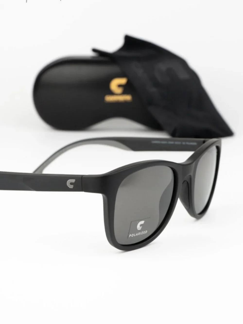Carrera Women Sunglasses Black Grey Polarized Square CARRERA 8054/S 0003/M9 NEW